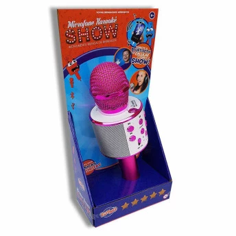 Microfone Bluetooth Infantil - Karaokê Show - Rosa - Toyng