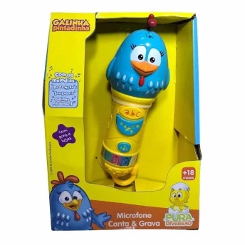 Microfone Infantil - Galinha Pintadinha - Microfone Canta e Grava - Yes Toys