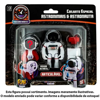 Mini Boneco e Figura - Astronautas - Astronimais e Astronauta - Fun Divirta-se