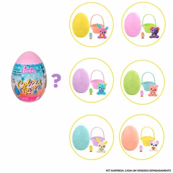 Mini Figura - Barbie Color Reveal - Ovo Surpresa - Pet - 5 Surpresas - Mattel