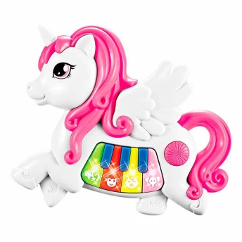Mini Tecladinho Infantil - Unicórnio - Branco - DM Toys