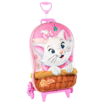 Mochila 3D de Rodinhas Infantil - Disney - Gata Marie - Maxtoy