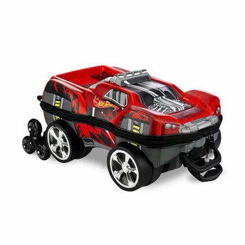 Mochila 3D de Rodinhas Infantil - Hot Wheels - Dawgzilla - Vermelho - Maxtoy