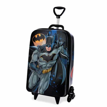 Mochila 3D de Rodinhas Infantil - Liga da Justiça - Batman - Preto - Maxtoy