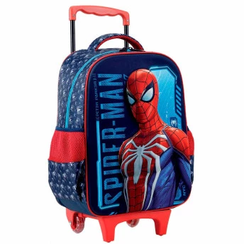 Mochila 3D de Rodinhas Infantil - Marvel - Homem-Aranha SE - Xeryus