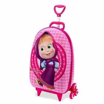Mochila 3D de Rodinhas Infantil - Masha e o Urso - Masha Sweet - Maxtoy
