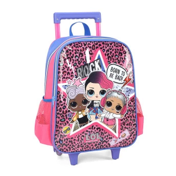 Mochila com Rodinhas Lol Surprise Rock Rosa - Luxcel