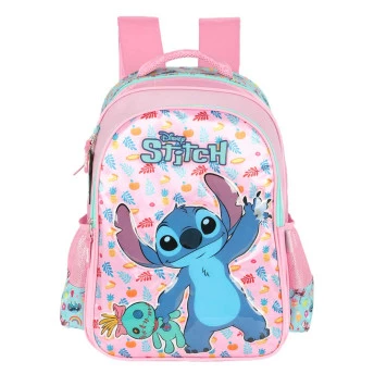 Mochila de Costas - Disney Stitch Scrump - Rosa - Luxcel
