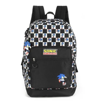 Mochila de Costas - Sonic The Hedgehog - Xadrez Preta - Luxcel