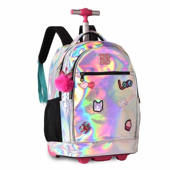Mochila de Rodinha - 2 em 1 - Rebecca Bonbon - Holográfica - Clio Style