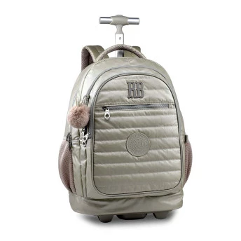Mochila de Rodinha - 2 em 1 - Rebecca Bonbon - Sweet e Romantic - Dourado - Clio Style