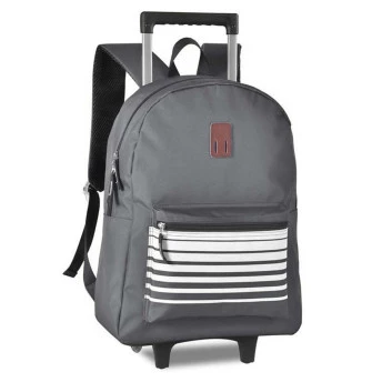 Mochila de Rodinha - 360 - Clio Wear - Clio Sports - Listras - Cinza - Clio Style