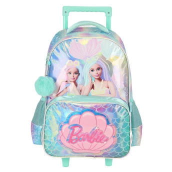 Mochila de Rodinha Infantil - Barbie Sereia Holográfica - Luxcel