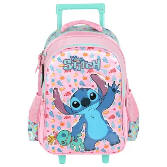 Mochila de Rodinha Infantil - Disney Stitch Scrump - Rosa - Luxcel