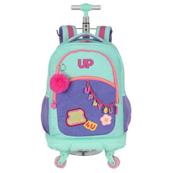 Mochila de Rodinhas - Up4you - Led Rock Star - Turquesa - Luxcel 