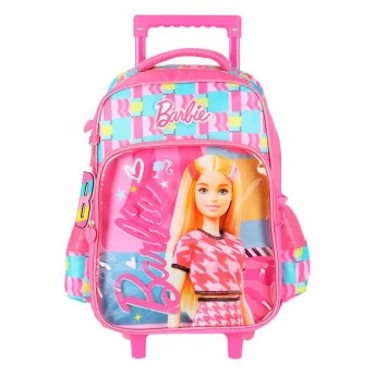 Mochila de Rodinhas Infantil - Barbie - Pink - Luxcel