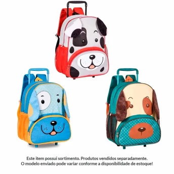 Mochila de Rodinhas Infantil - Clio Pets - Cachorro - Sortidos - Clio Style