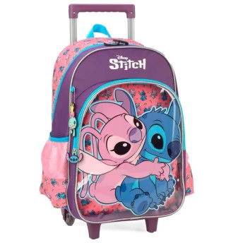 Mochila de Rodinhas Infantil - Disney - Stitch e Angel - Luxcel