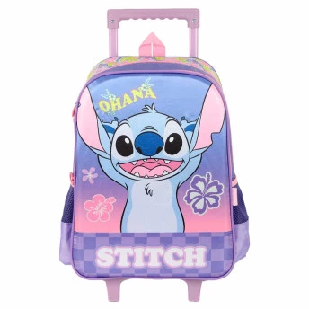 Mochila de Rodinhas Infantil - Disney Stitch - Ohana Violeta - Luxcel