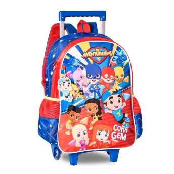 Mochila de Rodinhas Infantil - Luccas Neto - Os Aventureiros - Azul - Clio Style