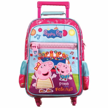 Mochila Infantil de Rodinhas - 360° - Peppa Pig - G - Dermiwil