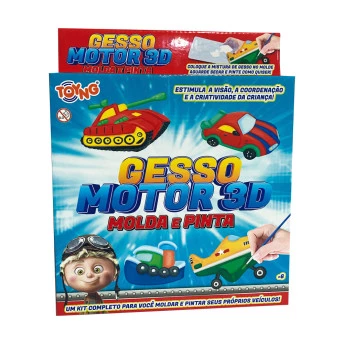 Molde de Gesso Infantil - Molda e Pinta - Gesso Motor 3D - Toyng