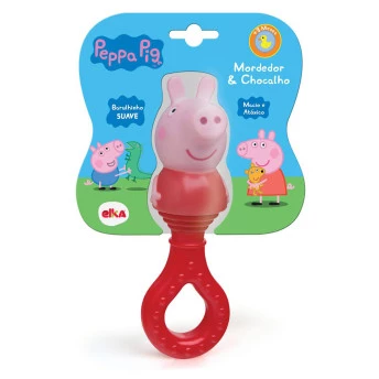 Mordedor e Chocalho de Bebê - Peppa Pig - Peppa - Elka