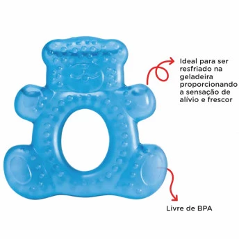 Mordedor Resfriável com Água - Teddy Bear - Ursinho - Azul - Multikids Baby