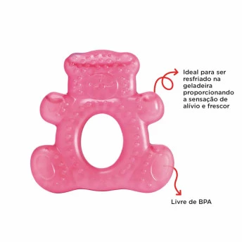 Mordedor Resfriável com Água - Teddy Bear - Rosa - Multikids Baby
