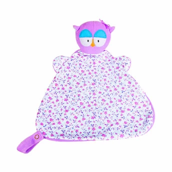 Naninha de Bebê com Prendedor - Corujinha - Lilás - Anjos Baby