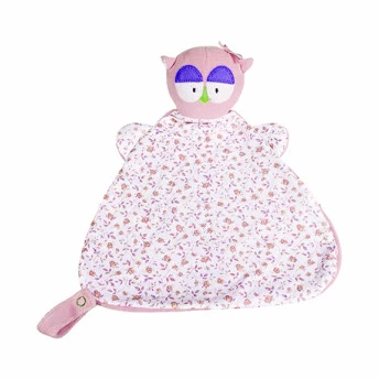Naninha de Bebê com Prendedor - Corujinha - Rosa - Anjos Baby