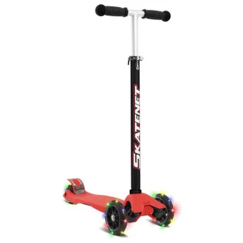 Patinete Infantil Ajustável - Skatenet Led - Vermelho - Bandeirante