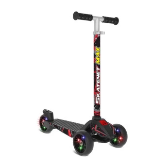 Patinete Infantil Ajustável - Skatenet Max Led - Black - Bandeirante