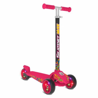 Patinete Infantil Ajustável - Skatenet Max Led - Pink - Bandeirante