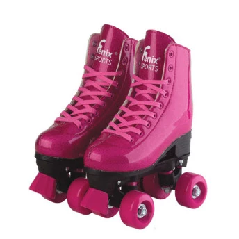 Patins Rosa Roller Skate Glitter Ajustável 39 a 42 - Fenix