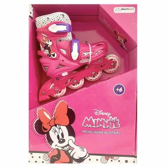 Patins Inline - 2-1 - Ajustável - Disney - Minnie - 35 a 38 - Multikids
