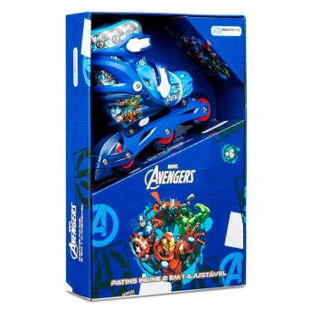 Patins Inline - 2-1 - Ajustável - Marvel - Avengers - 31 a 34 - Multikids