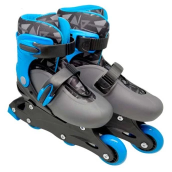 Patins Inline - 2-1 - Ajustável - Power Blue - 31 A 34 - Dm Toys
