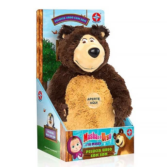 Pelúcia Interativa - 40 cm - Masha e o Urso - Urso com Som - Estrela
