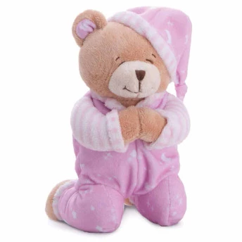 Pelúcia com Som - 25 cm - Ursinho que Reza - P - Rosa - Buba