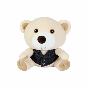 Pelúcia Infantil - 20 cm - Ursinho Cabeça com Colete - Anjos Baby