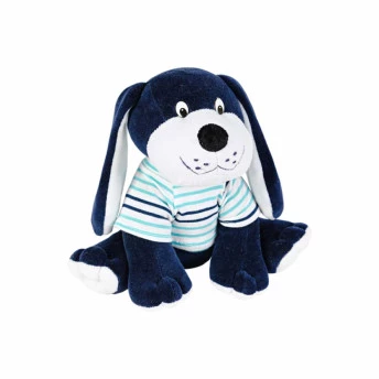 Pelúcia Infantil - 23 cm - Cachorro Lulu - Azul Marinho - Anjos Baby