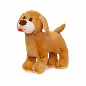 Pelúcia Infantil - 30 cm - Cachorro Marley - Marrom - W.U. Bichos de Pelúcia