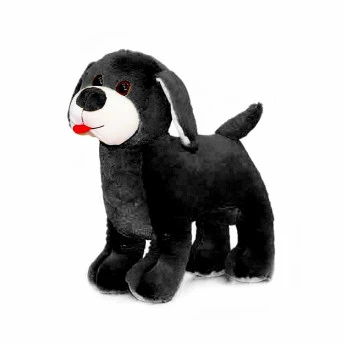 Pelúcia Infantil - 30 cm - Cachorro Marley - Preto - W.U. Bichos de Pelúcia