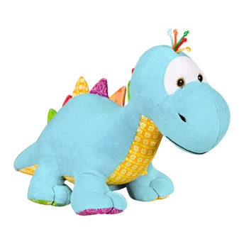 Pelúcia Infantil - 31 cm - Creck-Creck - Dinossauro Dino - Azul - Anjos Baby