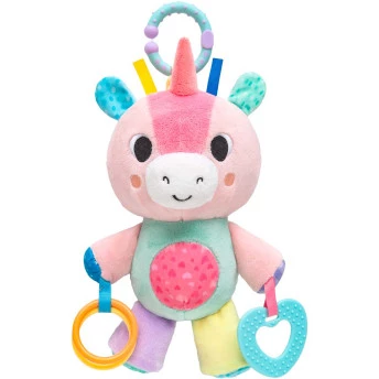 Pelúcia Infantil - 32 cm - Bubazoo - Treme-Treme - Unicórnio - Rosa - Buba