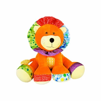 Pelúcia Infantil - 33 cm - Creck-Creck - Leão Colors Laranja - Anjos Baby