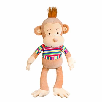 Pelúcia Infantil - 40 cm - Pernão - Macaco Chiquinho - Anjos Baby