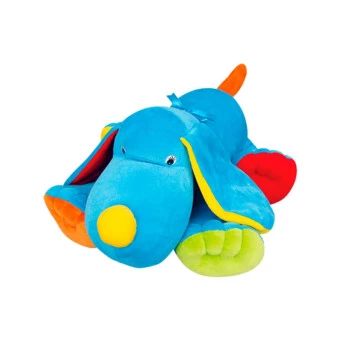 Pelúcia Infantil - 46 cm - Cachorra - Choco G - Azul - Anjos Baby