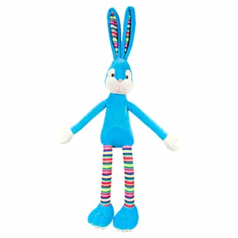 Pelúcia Infantil - 75 cm - Pernão - Coelho Turquesa - Anjos Baby